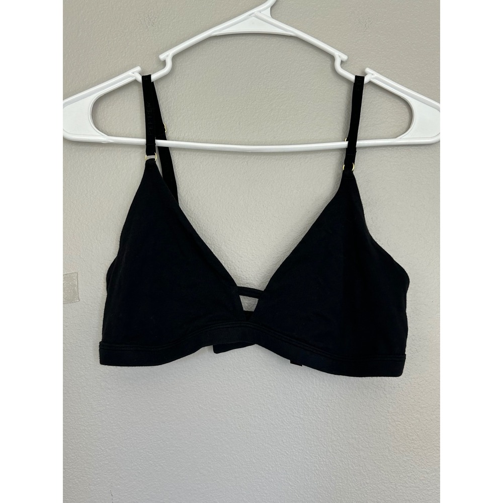 Pepper Supima Cotton Wirefree Bra XL V-Neck Gold Hardware NO PADS 
Support